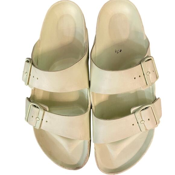 Birkenstocks light green sandal size 11W Pre-owned Comfortable Classic - Picture 3 of 4